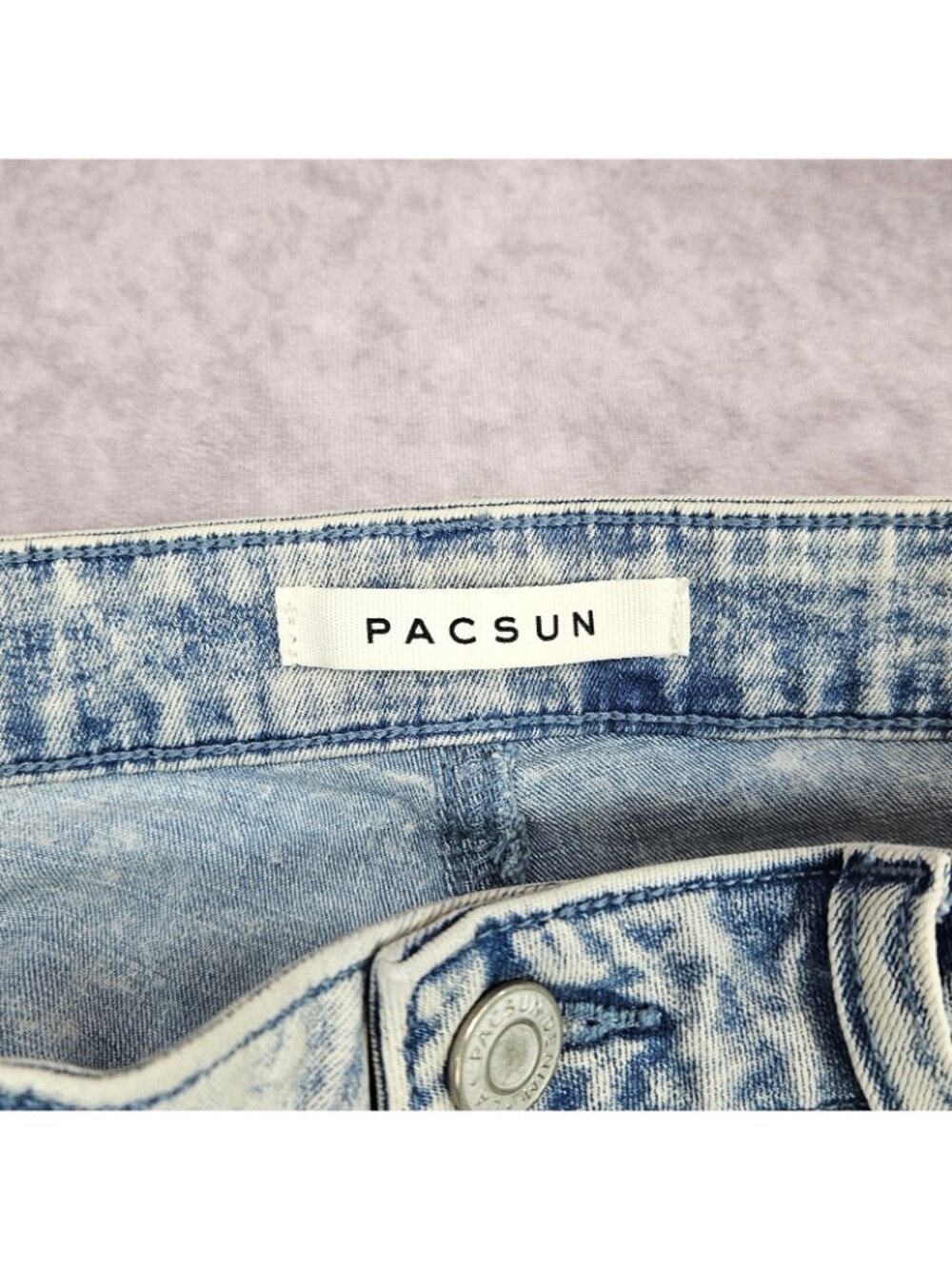 PacSun Stacked Skinny Jeans Men 34x32 Light Wash Moto Stretch Denim Pants VTG - Picture 3 of 12